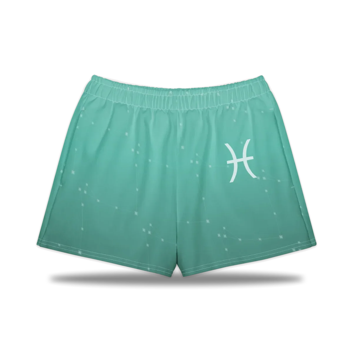 Pisces Zodiac Lounge Shorts in Sea Glass, front view