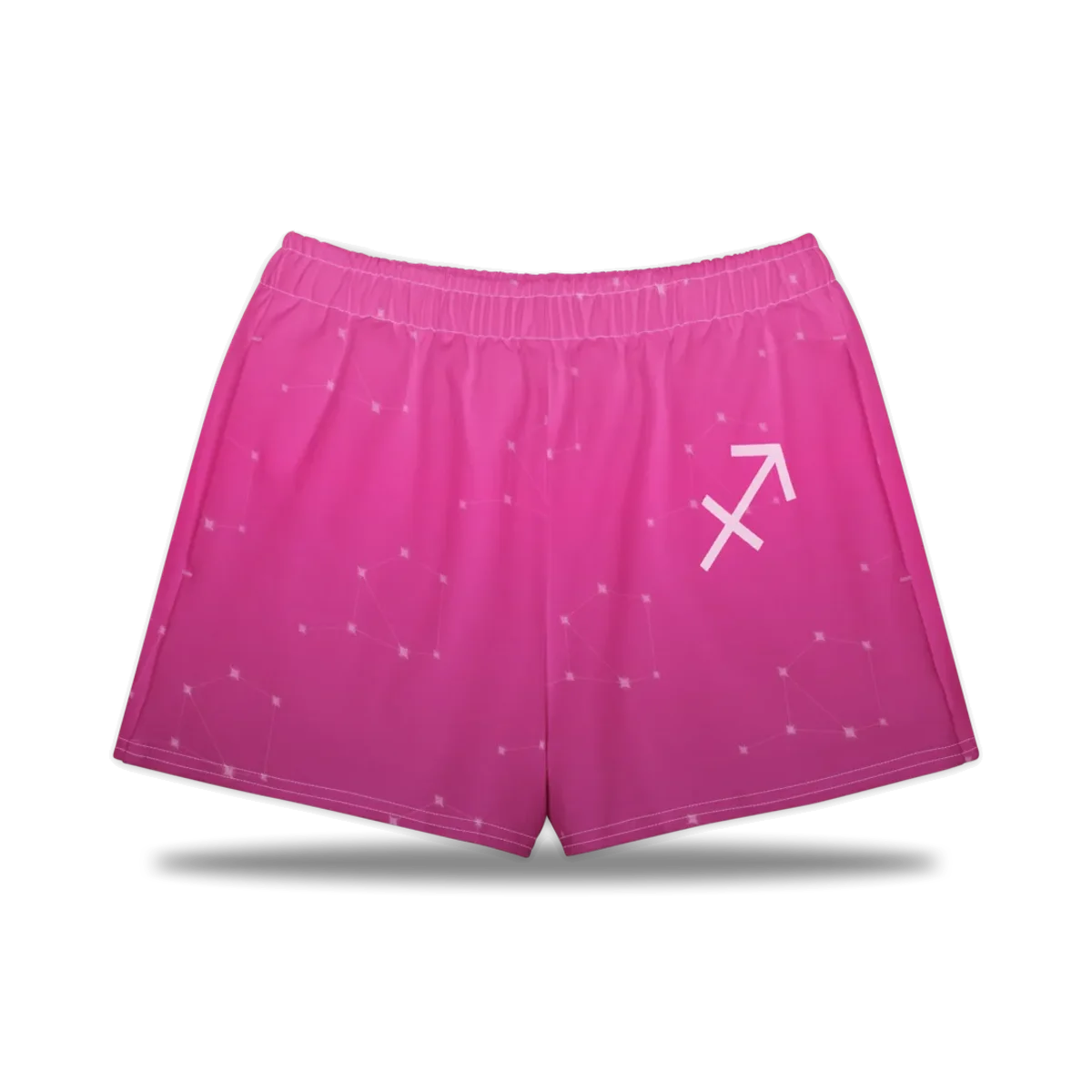 Sagittarius Zodiac Lounge Shorts in Fuchsia, front view