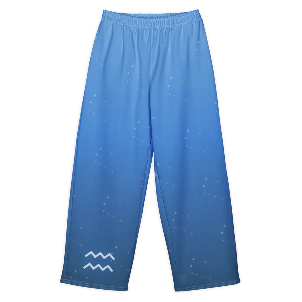 Aquarius Zodiac Lounge Pants in Cornflower, front view