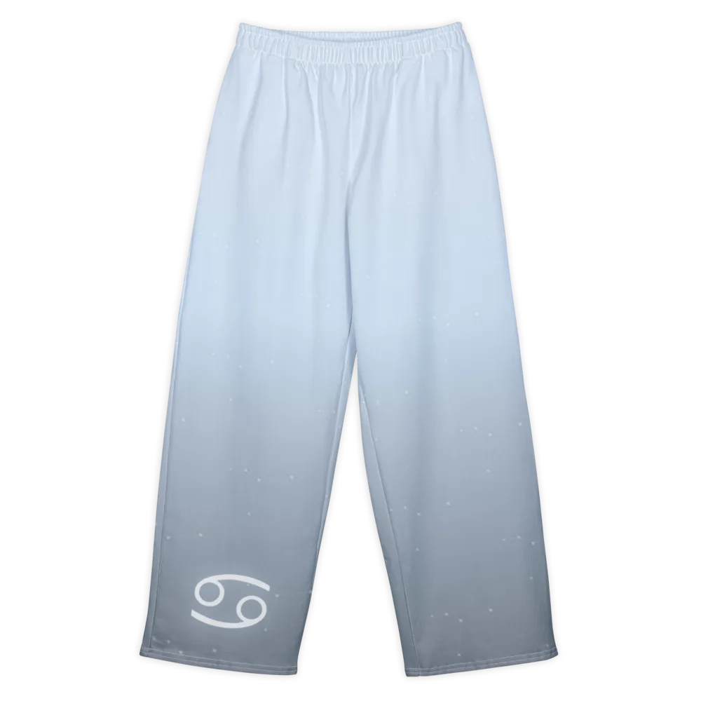 Cancer Zodiac Lounge Pants in Ice Blue, front view