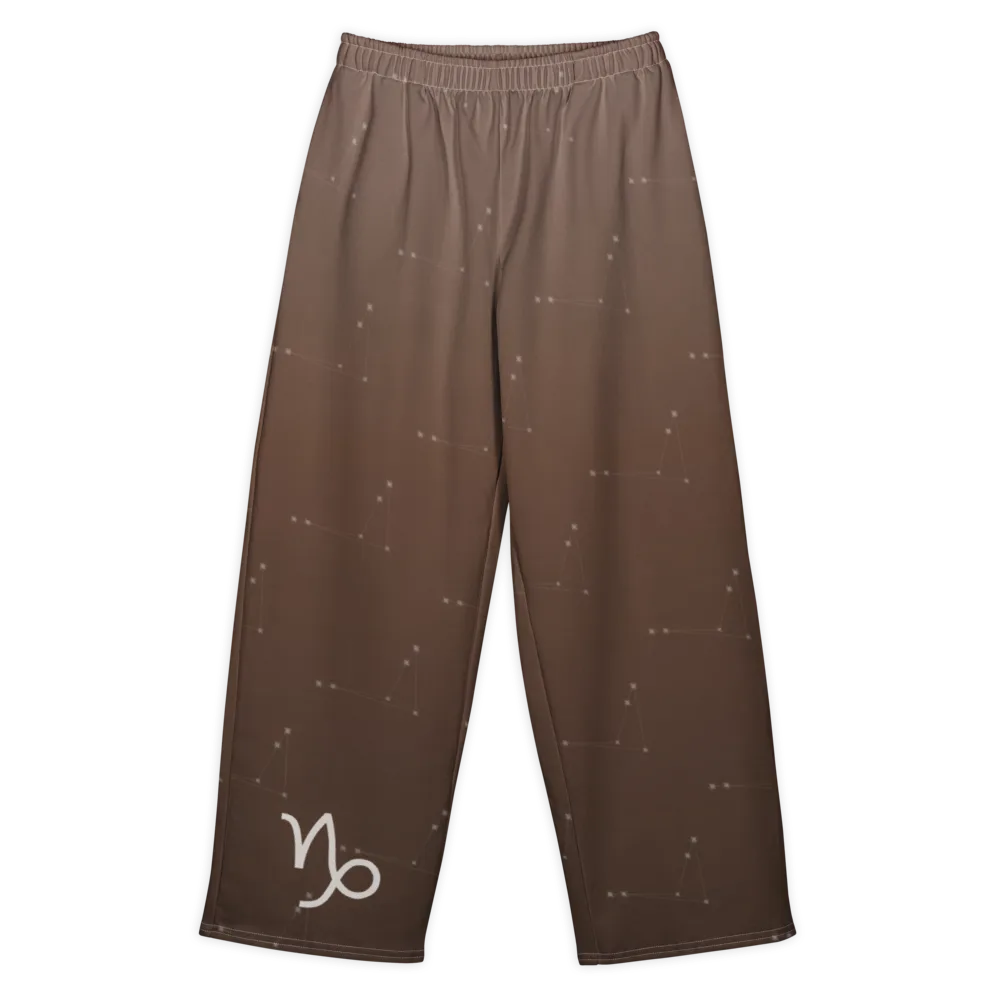 Capricorn Zodiac Lounge Pants in Cocoa, front view