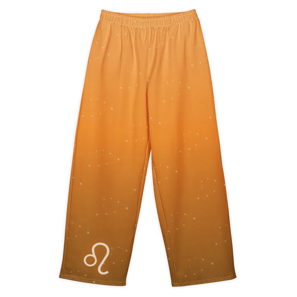 Leo Zodiac Lounge Pants in Tangerine, front view