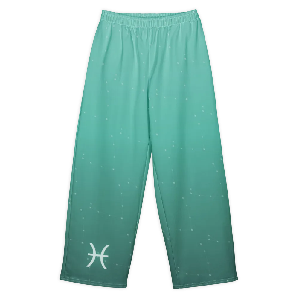 Pisces Zodiac Lounge Pants in Sea Glass, front view