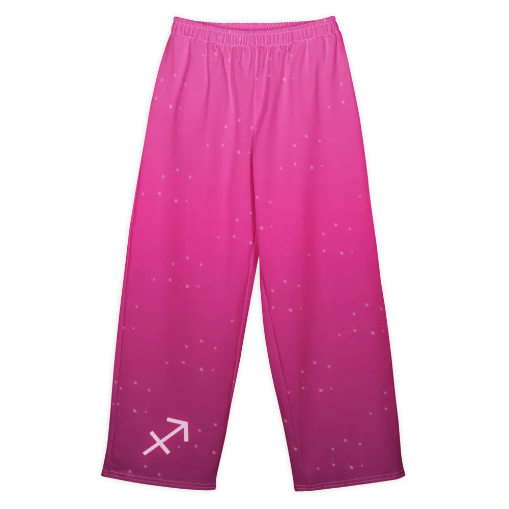 Sagittarius Zodiac Lounge Pants in Fuchsia, front view