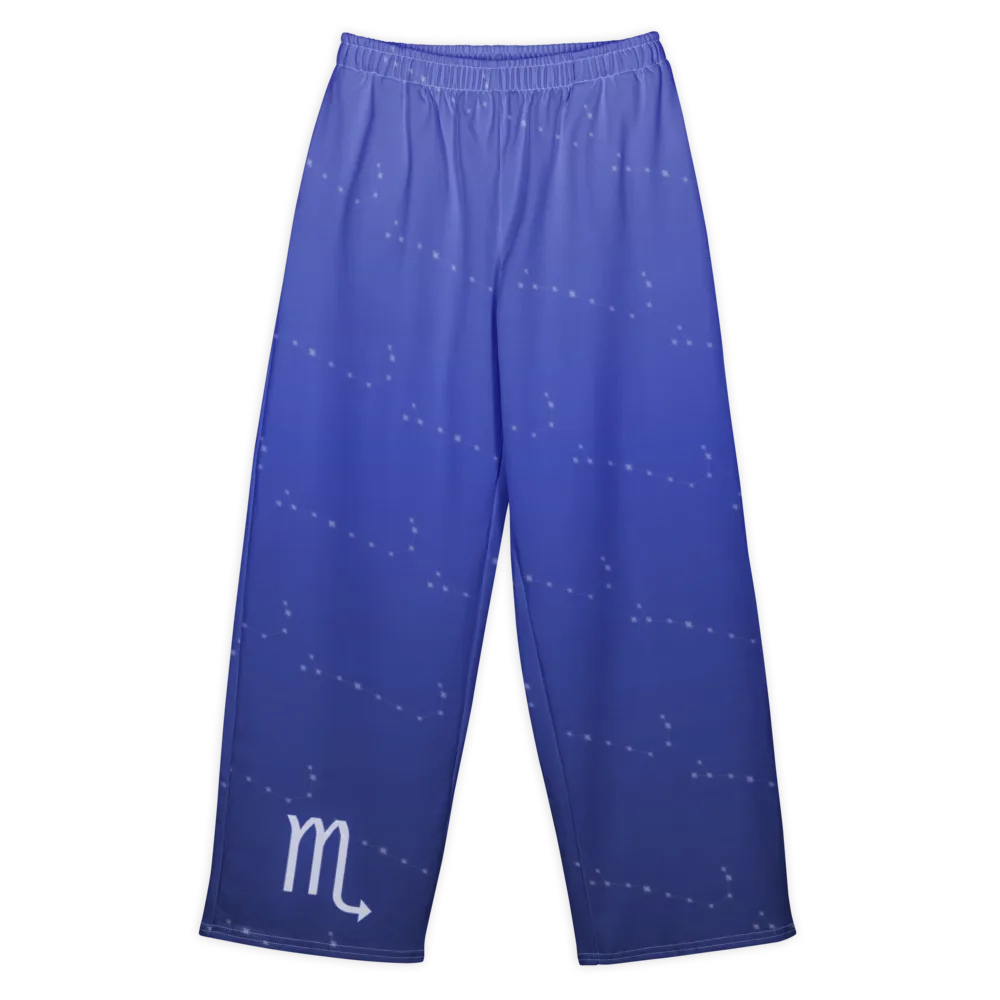 Scorpio Zodiac Lounge Pants in Royal Blue, front view