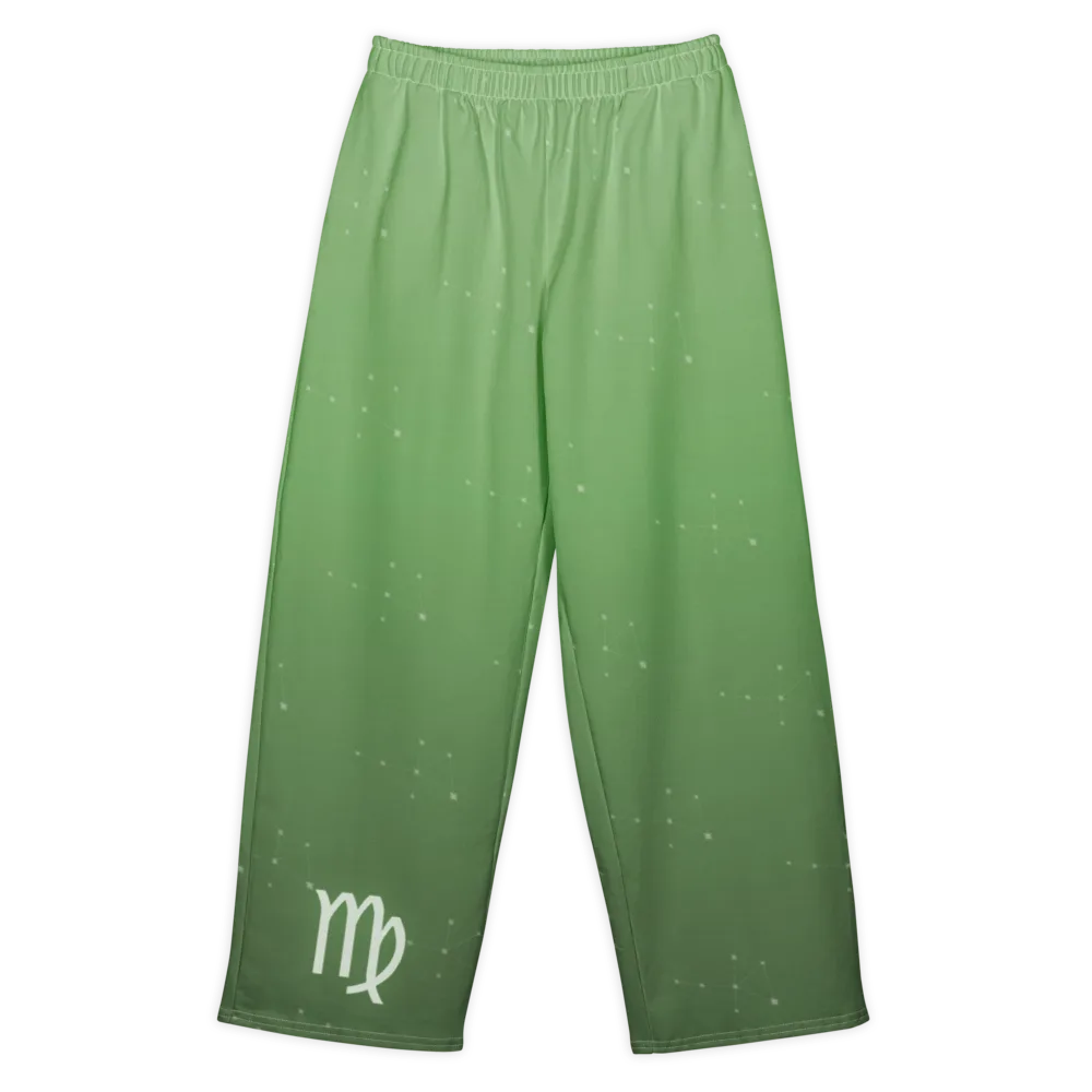 Virgo Zodiac Lounge Pants in Sage, front view