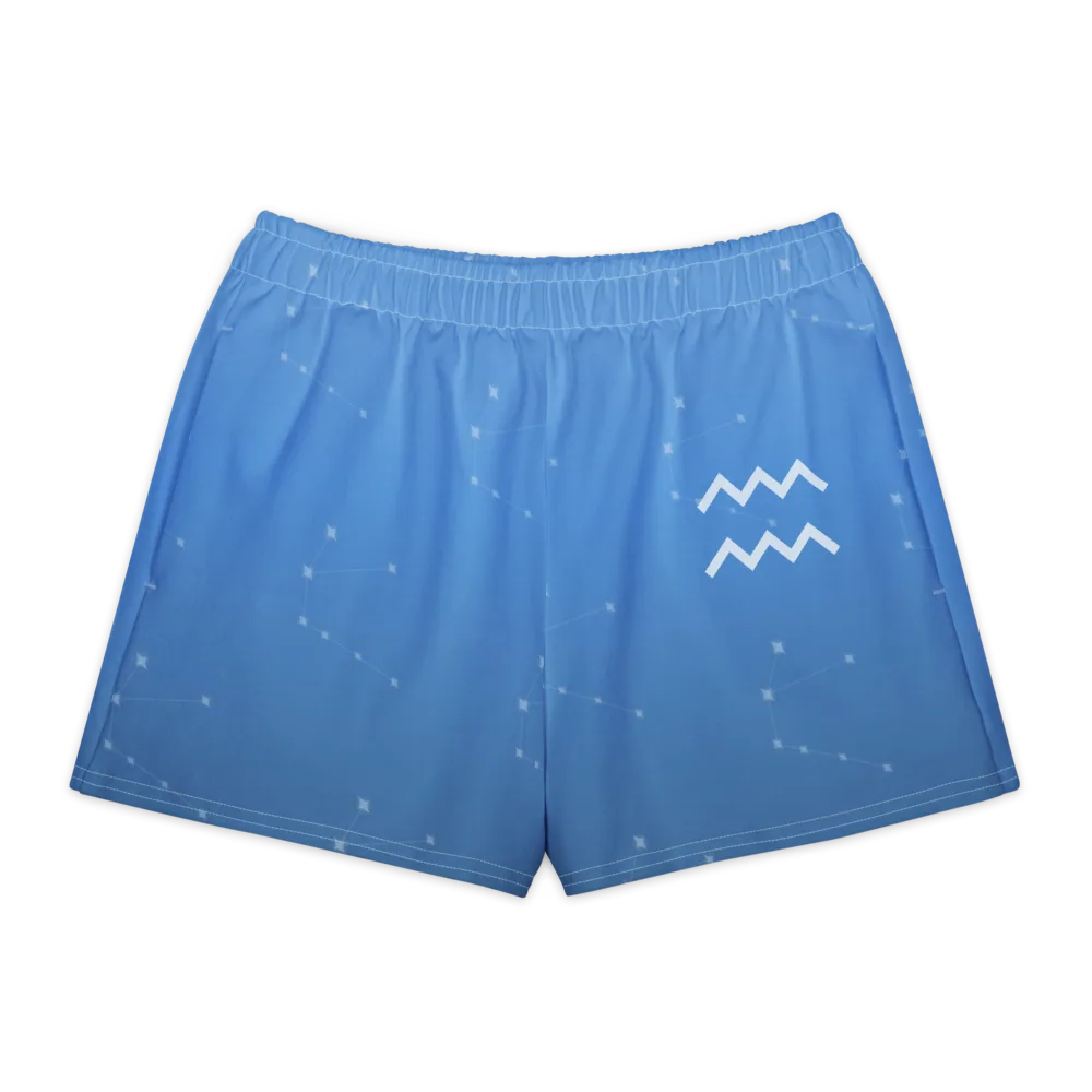 Aquarius Zodiac Lounge Shorts in Cornflower, front view