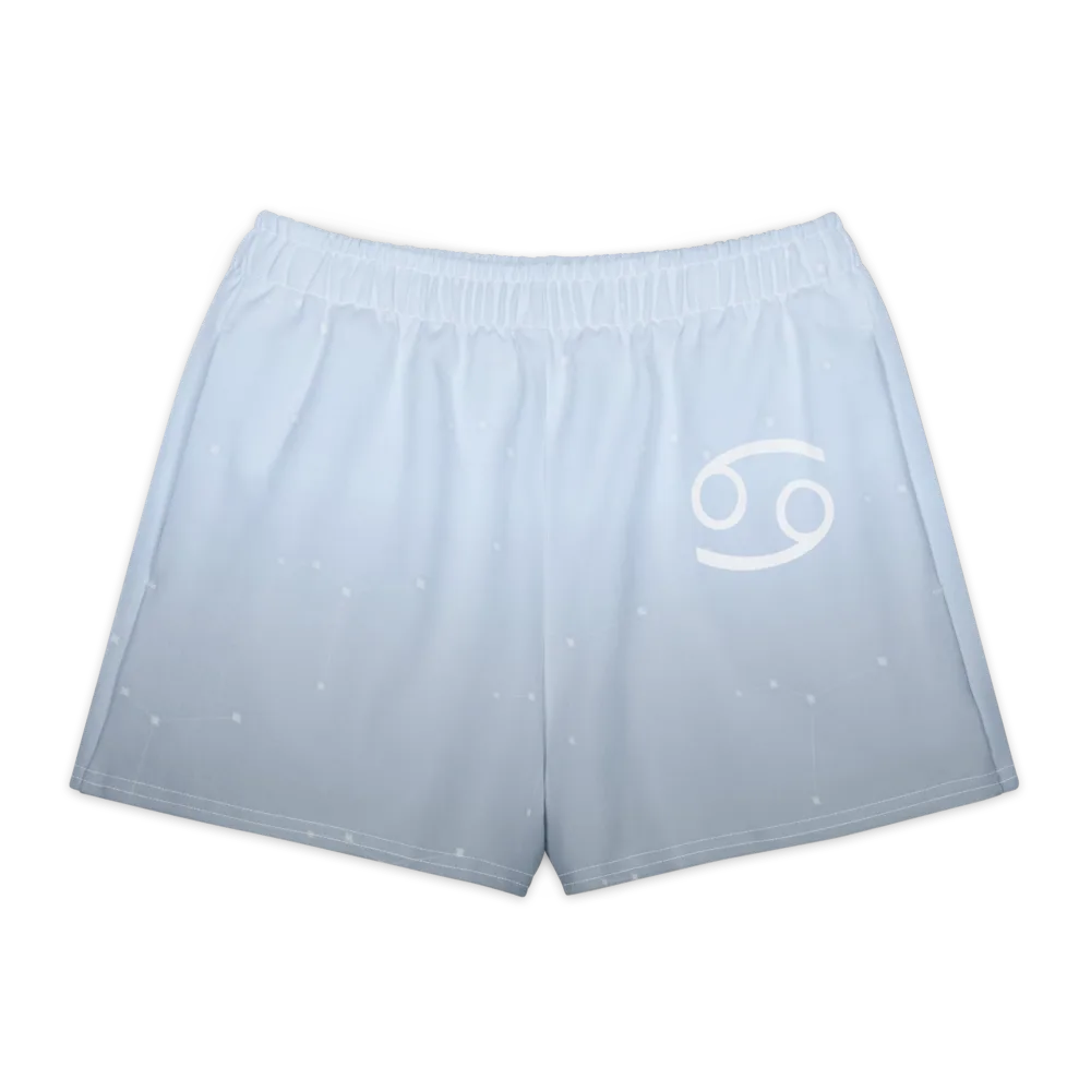 Cancer Zodiac Lounge Shorts in Ice Blue, front view
