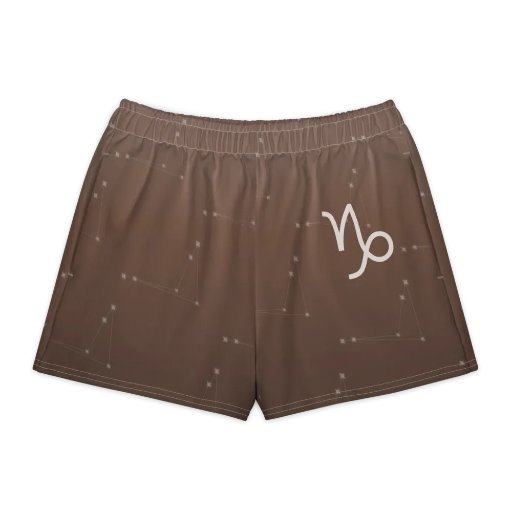 Capricorn Zodiac Lounge Shorts in Cocoa, front view