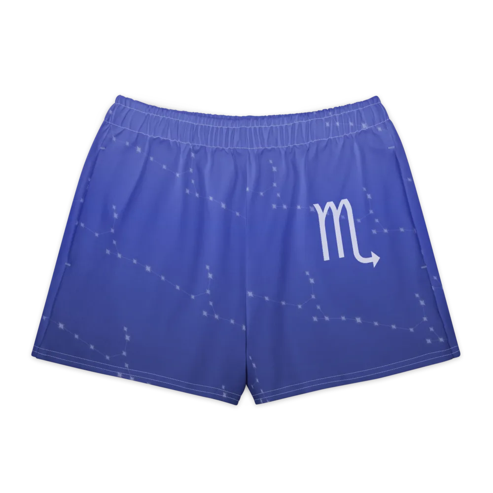 Scorpio Zodiac Lounge Shorts in Royal Blue, front view