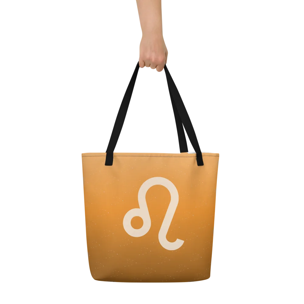 Leo Zodiac Tote in Tangerine held in hand