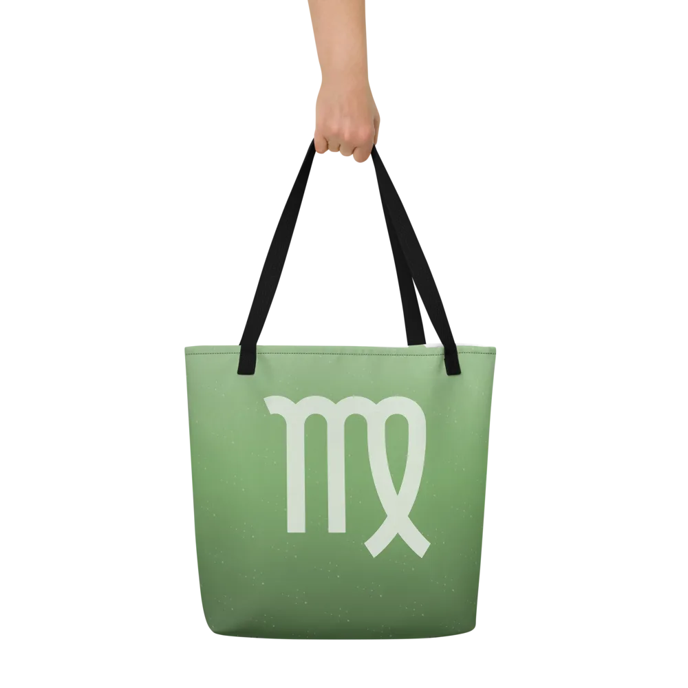 Virgo Zodiac Tote in Sage held in hand