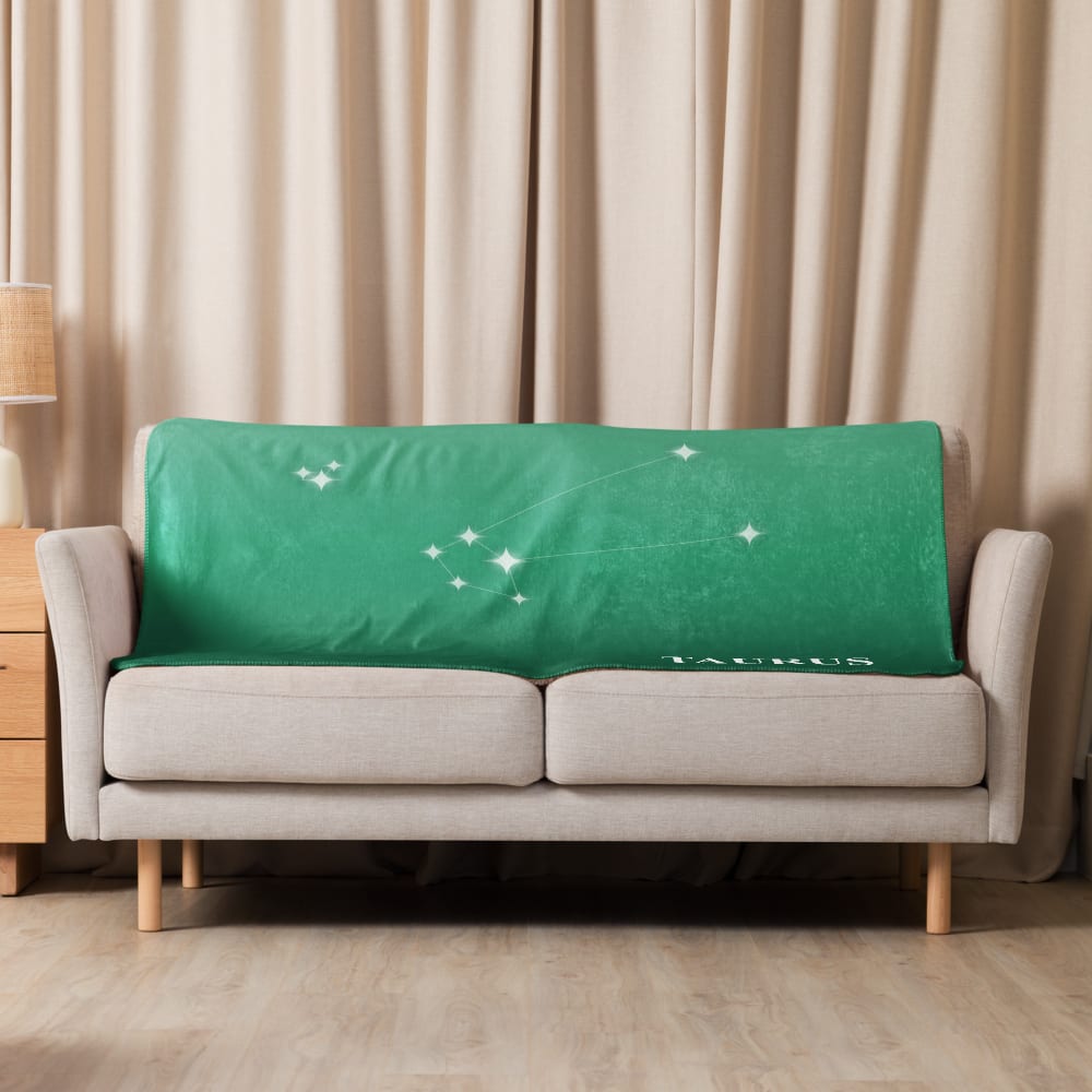 Taurus Zodiac Blanket in Jungle in a lifestyle setting