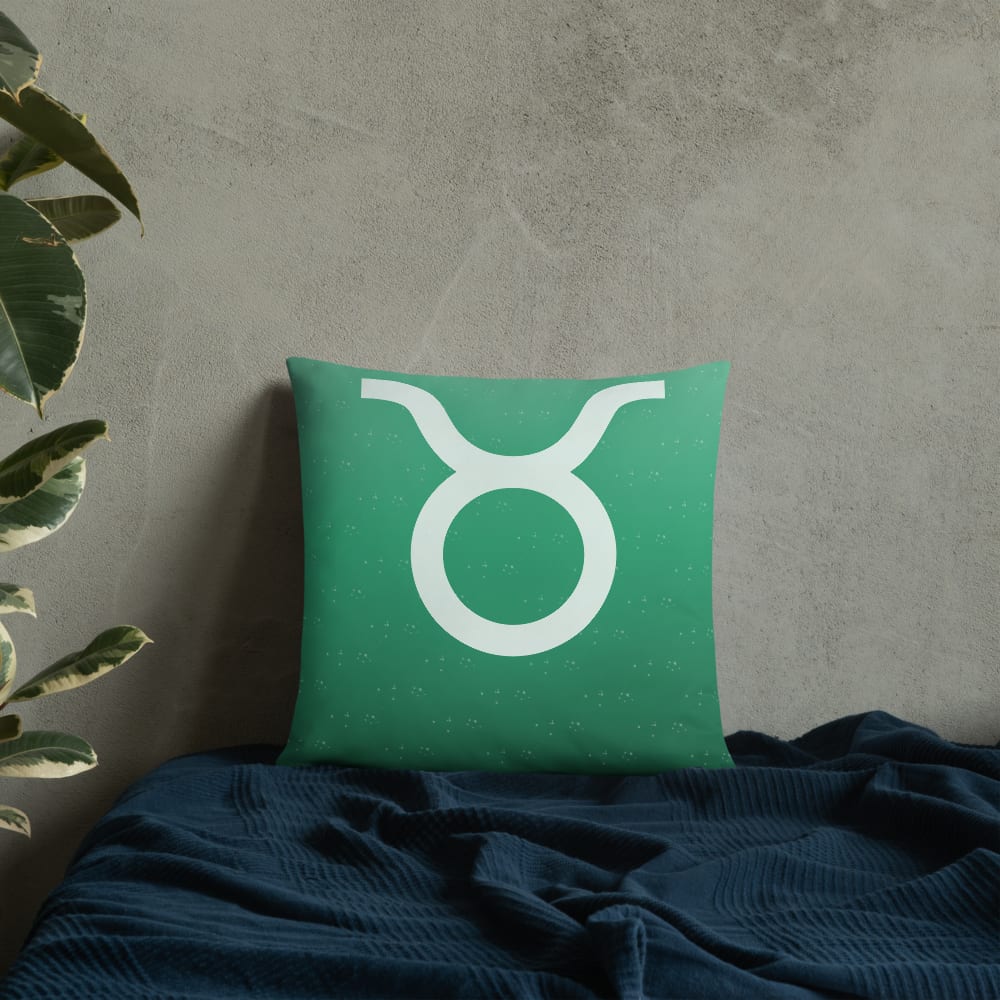 Taurus Zodiac Pillow in Jungle in a lifestyle setting