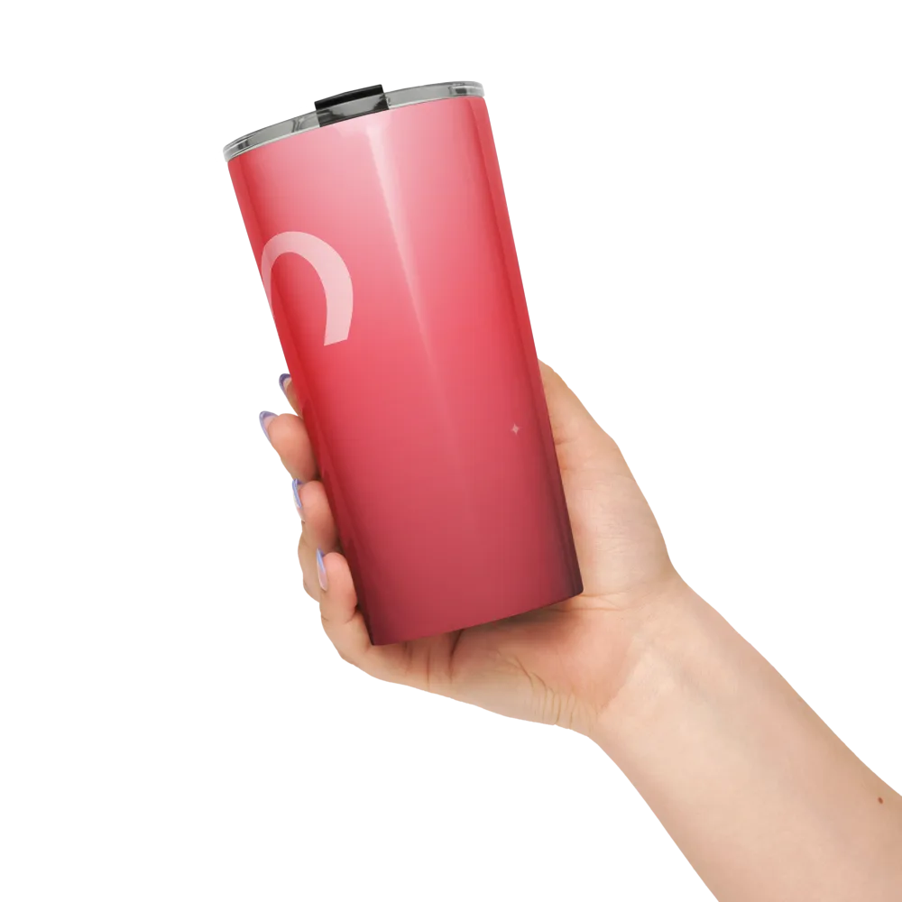 Aries Zodiac Tumbler in Poppy in a lifestyle setting