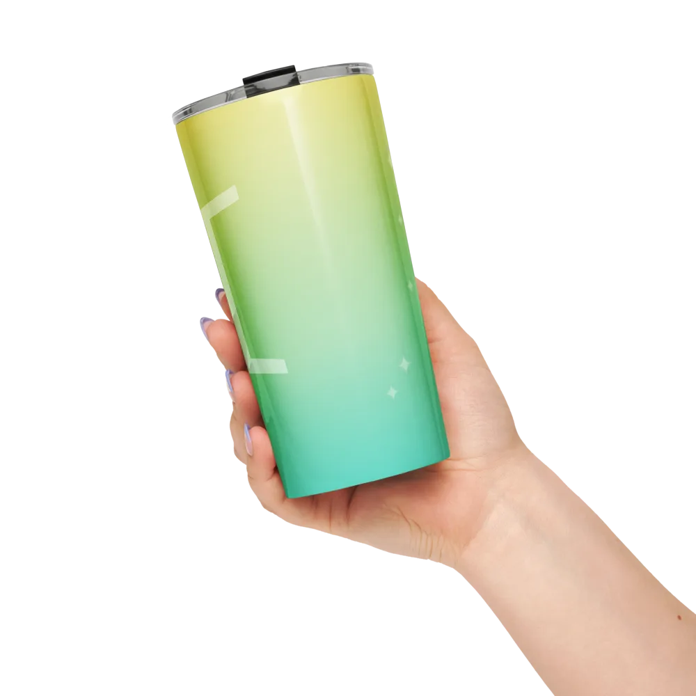 Gemini Zodiac Tumbler in Lemon Lagoon in a lifestyle setting