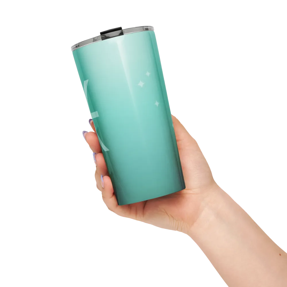 Pisces Zodiac Tumbler in Sea Glass in a lifestyle setting